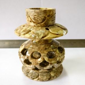 Vintage Chinese Soapstone Candle Holder