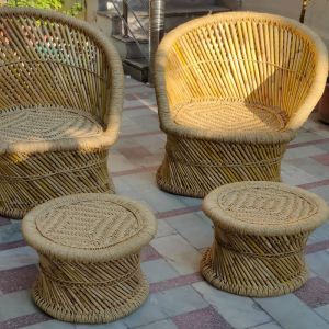 Bamboo Chair Table Set
