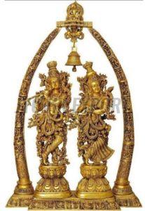 Brass Radha Krishna Statue