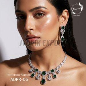 Emerald Diamond Necklace Set