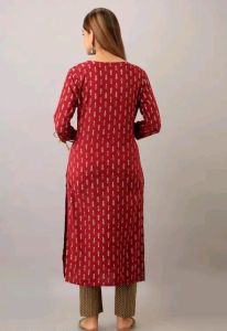 Women Paisley Printed Rayon Red Kurta