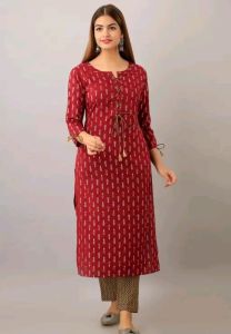 Women Paisley Printed Rayon Red Kurta