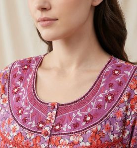 Embroidered Cotton Nighty