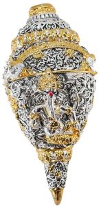 Gold AND Silver Plated Ganesh Shankh