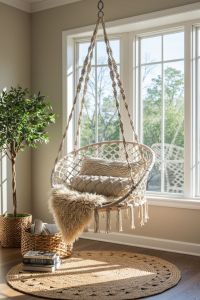 Ceiling Hanging Macrame Swing