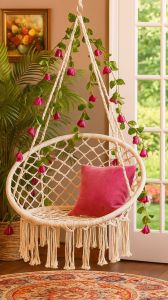Ceiling Hanging Macrame Swing