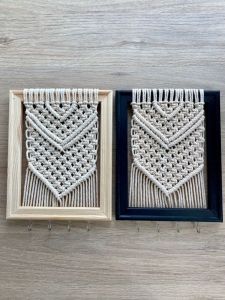 Macrame Wooden Frame Keyholder