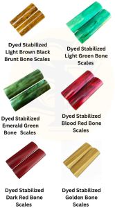 Knife Handle Bone Scales Dyed Stabilized