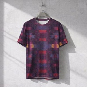 Mens Deep Violet Crimson Red Digital Block Cotton T Shirt