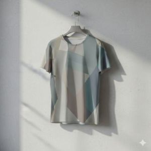 Mens Dove Gray Pale Slate Geometric Block Cotton T Shirt