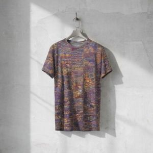 Mens Royal Blue Gold Digital Cotton T-shirt