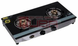 Quba 2 Burner Black Glass Top Gas Stove