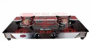 Quba 2 Burner Red Designer Glass Top Auto Ignition Gas Stove