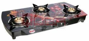 Quba 3 Burner Artistic Glass Top Gas Stove