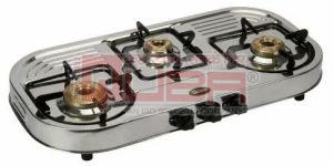 Quba 3 Burner Stainless Steel Oval Body Gas Stove