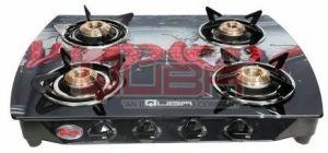 Quba 4 Burner Designer Printed Glass Top Gas Stove