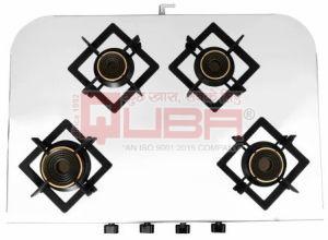 Quba 4 Burner Mirror Polish Stainless Steel Gas Stove