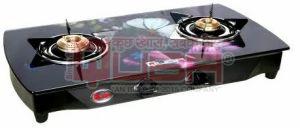 Quba B2 Cotton Blossom Printed Glass 2 Burner Gas Stove