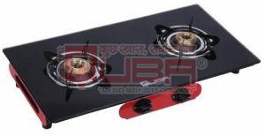 Quba B2 Frameless 2 Burner Black Glass Gas Stove