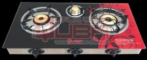Quba G375 Designer Glass Top 3 Burner Automatic Gas Stove