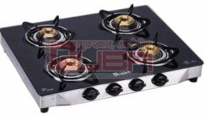 Quba ISI Certified Glass Top 4 Burner Auto Ignition Gas Stove