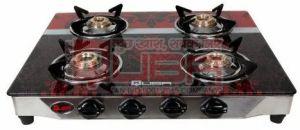 Quba S4 Shagun Designer Glass Top 4 Burner Gas Stove