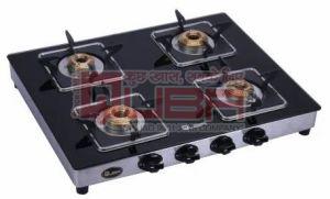 Quba S4 Square Pan Support Glass Top 4 Burner Auto Ignition Gas Stove