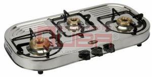 Quba SG103 Gold ISI Certified Stainless Steel 3 Burner Manual Gas Stove