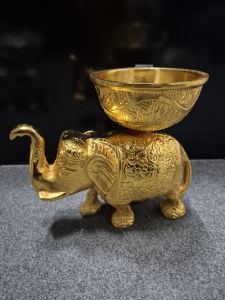 Golden Elephant with Golden Bowl