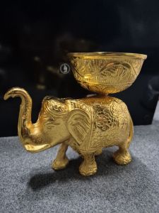 Golden Elephant with Golden Bowl