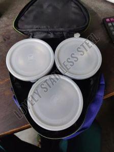 Triangle Shape Lunch Box With 3 boxes