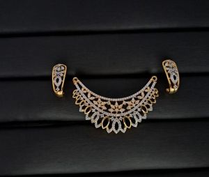 Cz Fringe ARC Gold Plated Mangalsutra Set