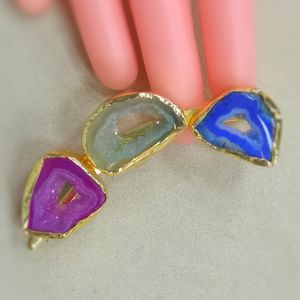 Multicolor Stone Gold Plated Designer Hair Clip