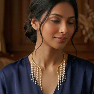 Pearl Fringe Drop Designer Necklace