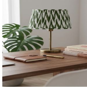Emerald Ikat Pleated Tapered Lampshade