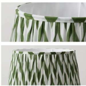 Emerald Ikat Pleated Tapered Lampshade