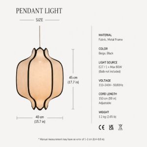 Lantern Bloom Fabric Pendant Light