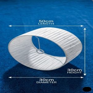 Large Cylindrical Pleated Drum Lampshade