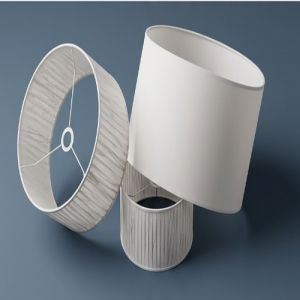 Large Cylindrical Pleated Drum Lampshade