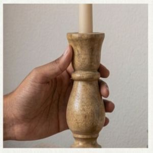 Natural Mango Wood Candle Holder