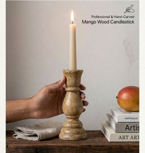 Natural Mango Wood Candle Holder