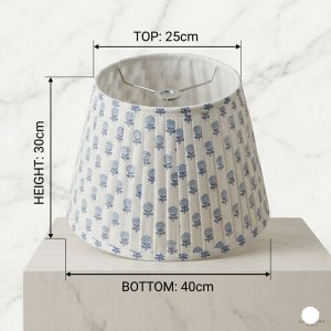 The Azure Bloom Artisan Pleated Lampshade