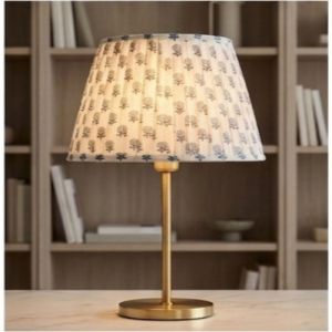 The Azure Bloom Artisan Pleated Lampshade