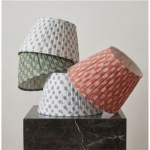 The Azure Bloom Artisan Pleated Lampshade