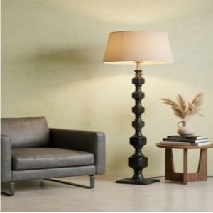 The Geometric Totem Matte Black Floor Lamp