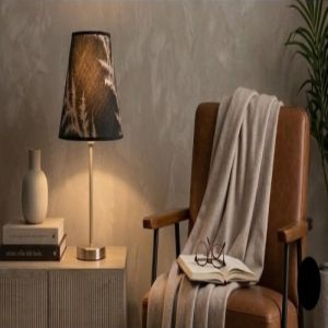 The Thistle Noir Embroidered Table Lamp