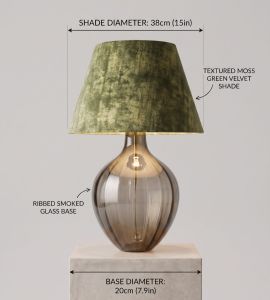 Verdant Ribbed Glass Artisan Lamp