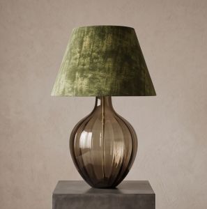 Verdant Ribbed Glass Artisan Lamp