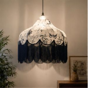Vintage Floral Fringe Pendant Lampshade
