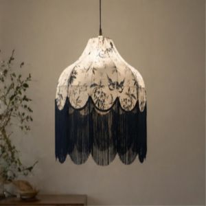 Vintage Floral Fringe Pendant Lampshade